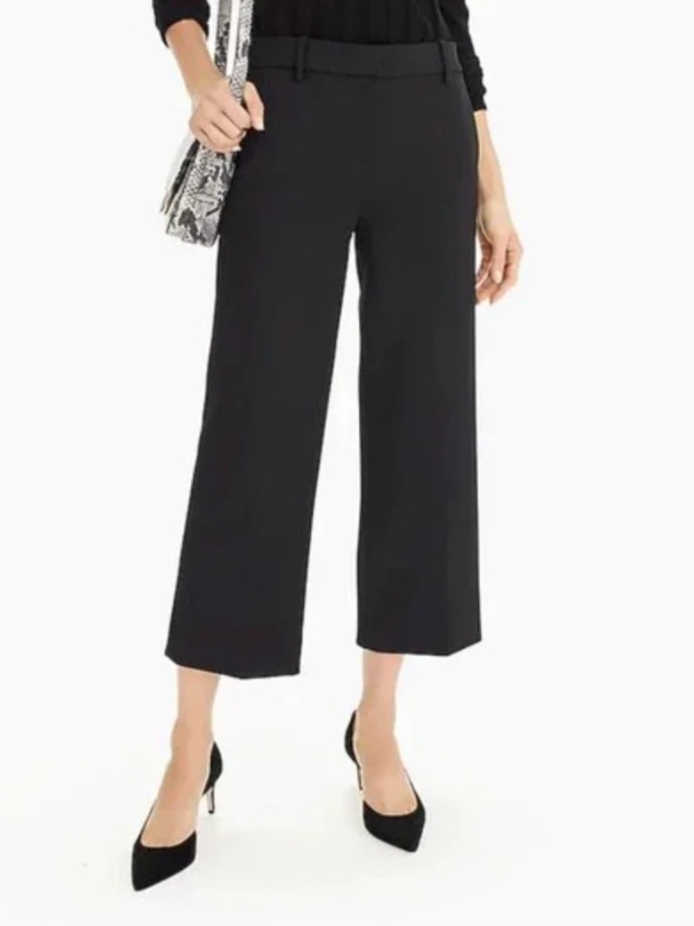 J. Crew Peyton Wide Leg Pants Women’s Size 10 High Rise 365 Crepe Career Black